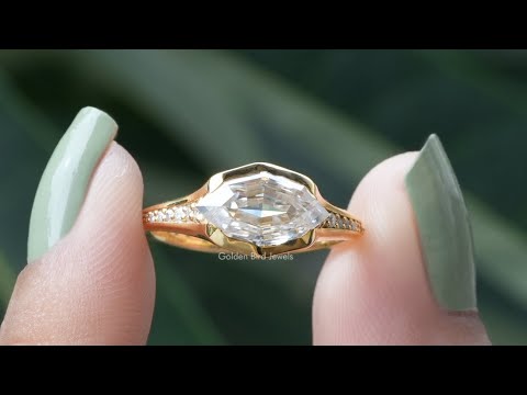 [YouTube Video Of Step Cut Marquise Moissanite Eternity Bridal Ring]-[Golden Bird Jewels]