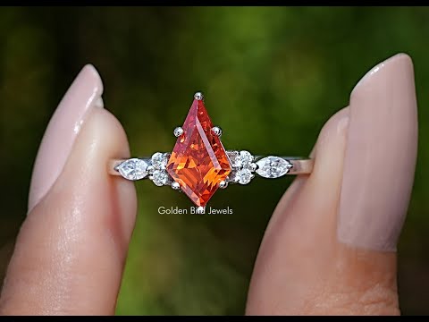 YouTube Video Of Orange Kite Cut Gemstone Accent Ring