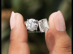 YouTube Video Of Emerald And Round Cut Moissanite Ring