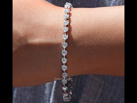 YouTube Video Of Moissanite Heart Shaped Tennis Bracelet