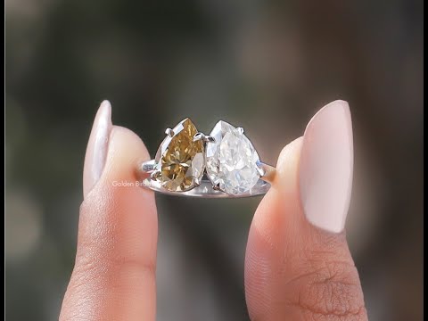 You Tube Video Of Pear Cut Moissanite Toi et Moi Ring