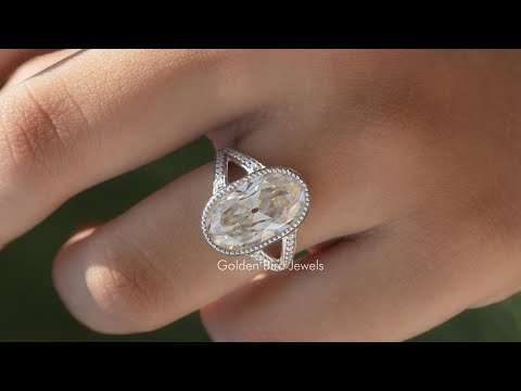 [YouTube Video Of Old Mine Oval Cut Moissanite Ring]-[Golden Bird Jewels]