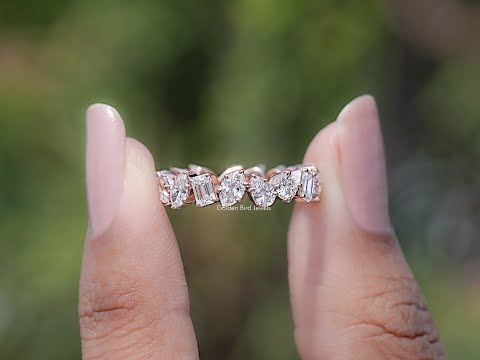 Multi Shape Lab Diamond Full Eternity Wedding Band