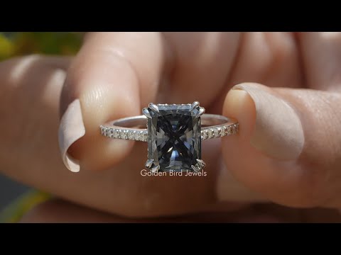 [YouTube Video Of Radiant Cut Hidden Halo Moissanite Ring]