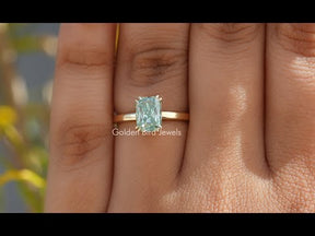 [YouTube Video Of Radiant Cut Moissanite Solitaire Engagement Ring]-[Golden Bird Jewels]