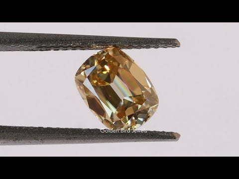 [YouTube Video Of Old Mine Cut Cushion Loose Moissanite]-[Golden Bird Jewels]