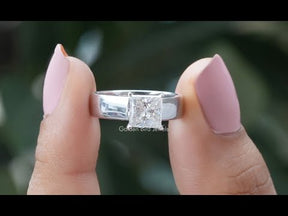 [YouTube Video Of Princess Cut Moissanite Ring]-[Golden Bird Jewels]