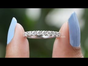 [YouTube Video Of Round Cut Moissanite Half Eternity Wedding Band]-[Golden Bird jewels]