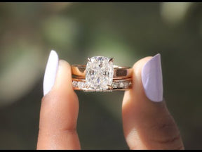 YouTube Video Of Cushion Cut Moissanite Bridal Ring Set