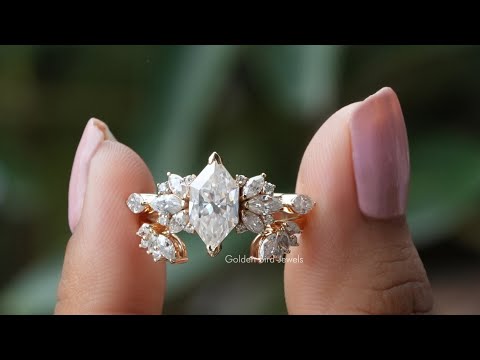[YouTube Video Of Dutch Marquise Cut Accent Stone Ring]-[Golden Bird Jewels]