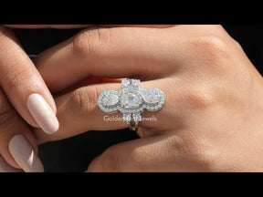[YouTube Video Of Old Mine Cushion And Pear Cut Moissanite Ring]-[Golden Bird Jewels]
