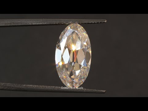 [YouTube Video Of Old Mine Cut Moval Loose Moissanite]-[Golden Bird Jewels]
