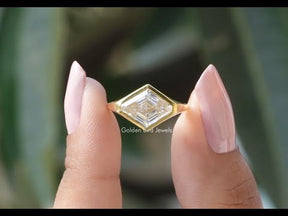 YouTube Video Of Modified Lozenge Cut Moissanite Solitaire Ring