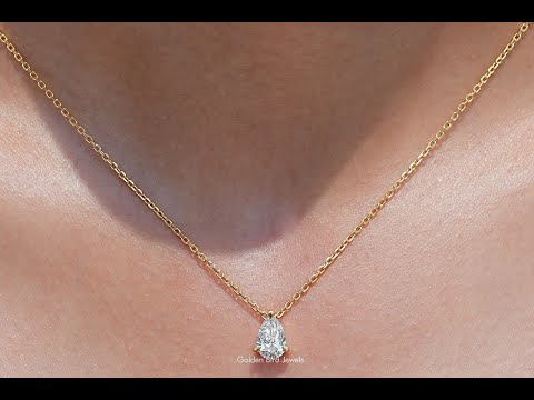 YouTube Video Of Pear Cut Diamond Solitaire Pendant
