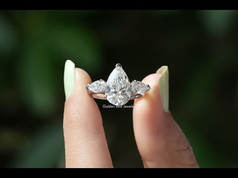 YouTube Video Of Pear Cut Three Stone Diamond Engagement Ring