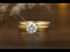 YouTube Video Of Round Cut Moissanite Bridal Wedding Ring 