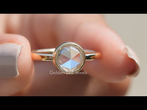 [YouTube Video Of Rose Cut Round Moissanite Solitaire Ring]-[Golden Bird Jewels]