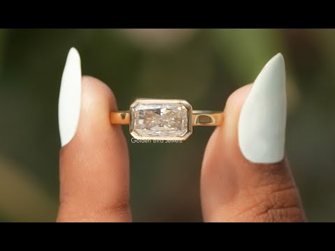 [YouTube Video Of Radiant Cut Moissanite Solitaire Engagement Ring]-[Golden Bird Jewels]