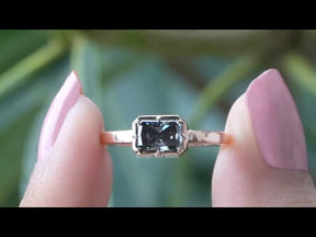 [YouTube Video Of Dark Grey Radiant Cut Moissanite Solitaire Ring]-[Golden Bird Jewels]