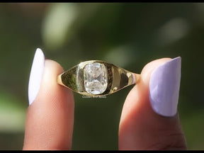 YouTube Video Of Old Mine Cushion Cut Moissanite Ring