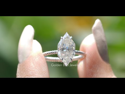 [YouTube Video Of Moissanite Dutch Marquise Cut Solitaire Ring]-[Golden Bird Jewels]
