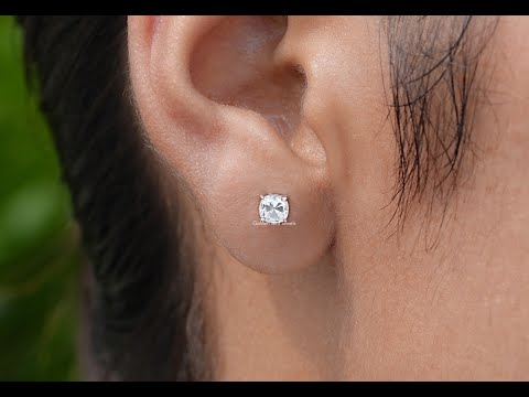 You tube video of Old Mine Cushion Cut Moissanite Stud Earrings