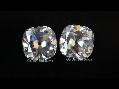 [YouTube Video Of Old Mine Cut Cushion Matching Pair Loose Stones]-[Golden Bird Jewels]