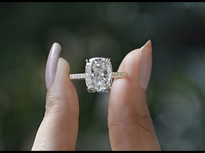Youtube video  of halo stone engagement ring with white moissanite   
