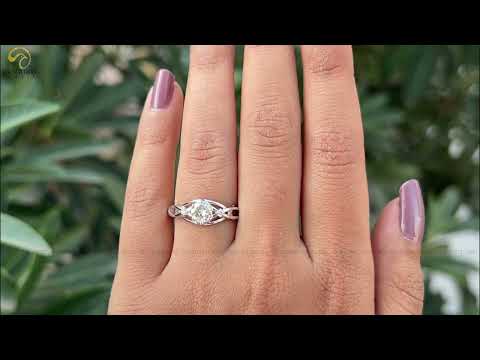 [YouTube Video Of Round Cut Moissanite Engagement Ring]-[Golden Bird Jewels]