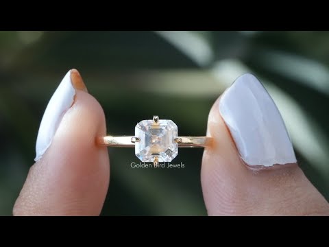 YouTube Video Of Asscher And Round Cut Moissanite Hidden Halo Ring