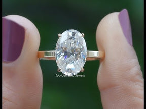 YouTube Videao of Oval Cut Moissanite Hidden Halo Moissanite Ring