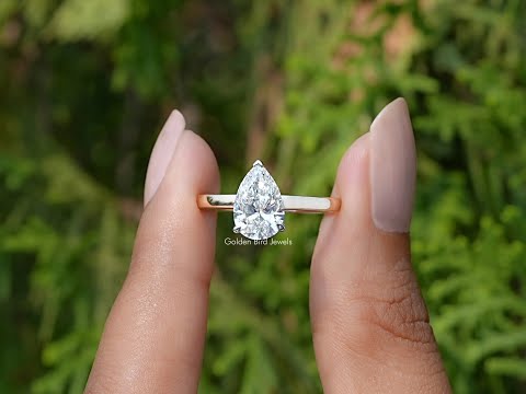 YouTube Video Of Pear Cut Lab Diamond Solitaire Ring