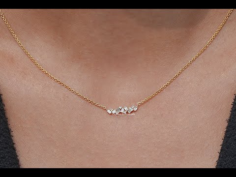 Youtube Video of Baguette Cut Lab Diamond Cluster Pendant