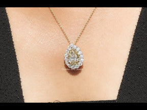 YouTube Video Of Pear Cut Moissanite Halo Pendant