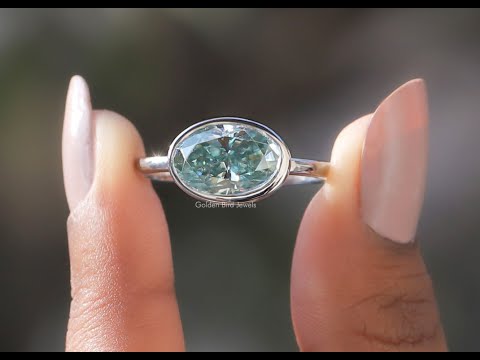 You Tube Video Of Moissanite East West Oval Cut Solitaire Engagement Ring