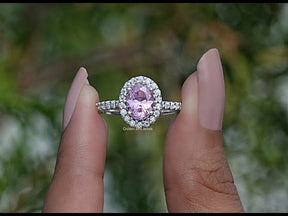 YouTube Video Of Pink Tourmaline Oval Cut Accent Stone Ring