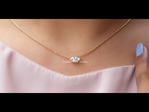YouTube Video Of Lab-Grown Diamond  Marquise Cut Pendant
