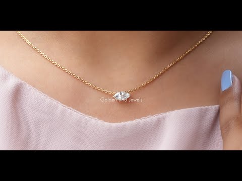 [YouTube Video Of Lab-Grown Diamond  Marquise Cut Pendant]-[Golden Bird Jewels]