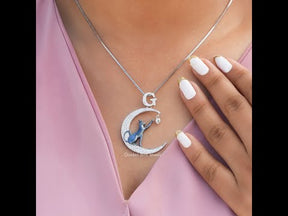 YouTube Video Of Round Cut Cat & Moon Moissanite Pendant
