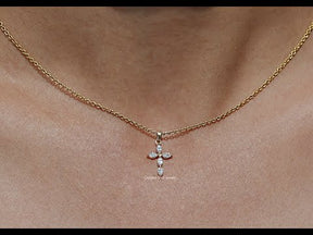 You tube Video of Marquise Cut Lab Diamond Cross Pendant