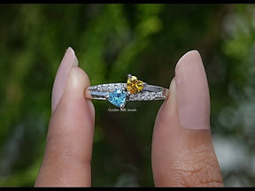 YouTube Video Of Toi Et Moi Heart Shaped Accent Stone Ring