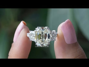 YouTube Video Of Old Mine Cushion Cut Moissanite Solitaire Accent Ring