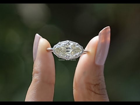 YouTube Video Of East West Moval Cut Moissanite Solitaire Ring