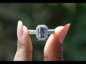 YouTube Video Of Sapphire Blue Moissanite Engagement Ring