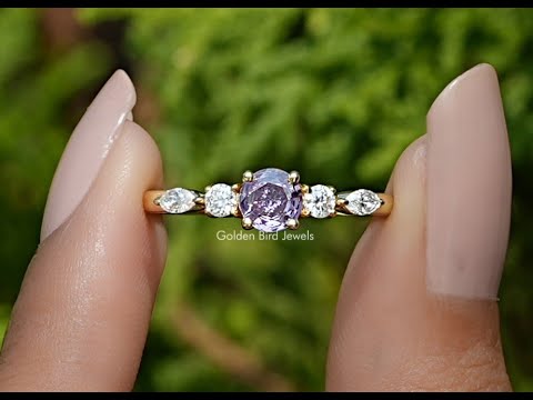 YouTube Video Of Amethyst Round Cut Gemstone Accent Ring