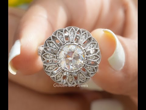 [YouTube Video Of Old European Round Cut Floral Style Vintage Ring]-[Golden Bird Jewels]