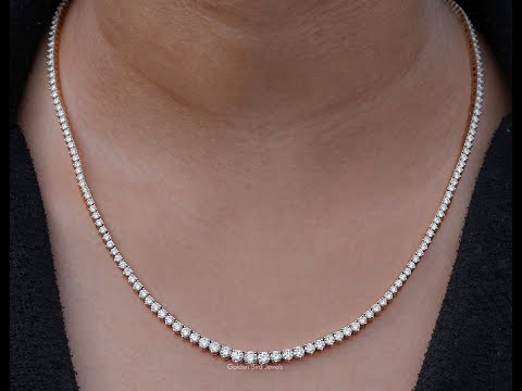 YouTube Video Of Round Cut Lab Diamond Tennis Necklace