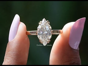 Lab Diamond Dutch Marquise Cut Hidden Halo Ring