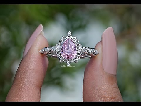 YouTube Video Of Pink Tourmaline Pear Cut Gemstone Ring