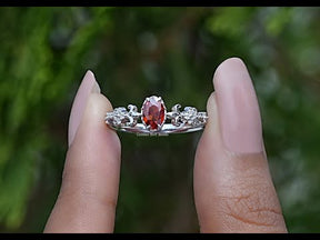 YouTube Video Of Red Ruby Oval Cut Gemstone Ring